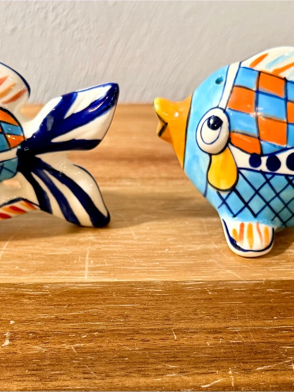 Blue Sky Diane Ceramic Fish Salt & Pepper Shakers – Colorful Tropical Pair